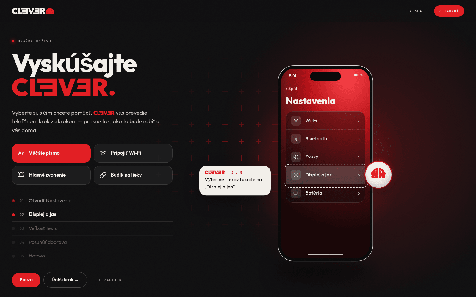 Živé demo na webe CLEVER